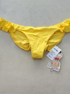 Nicolita Yellow Ruffled Bikini Bottom